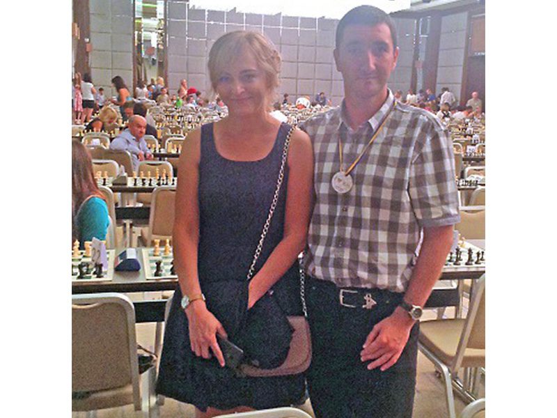 With Anna Ushenina at the Kharkiv City Ches Day, August 2016