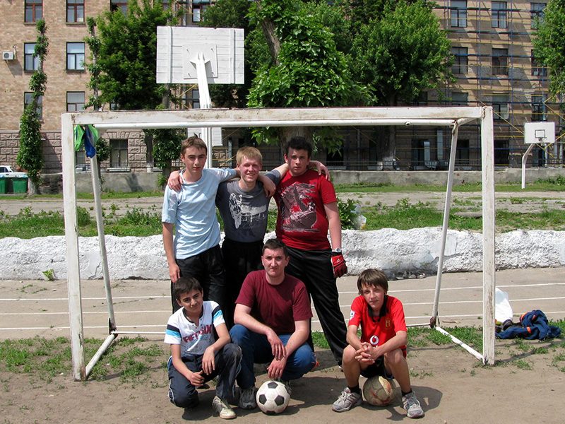 Soccer between chess training sessions, July 2009